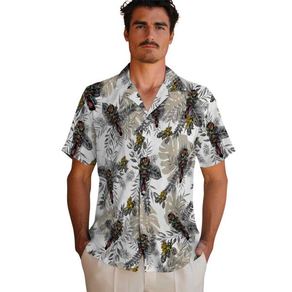 Biker Tropical Leaves Hawaiian Shirt High quality