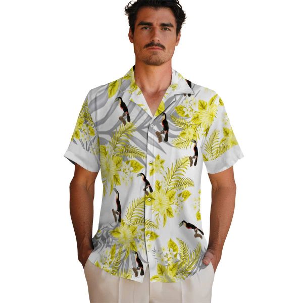 Bird Hibiscus Palm Leaves Hawaiian Shirt High quality