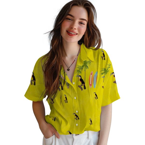 Bird Surfboard Palm Hawaiian Shirt Trendy