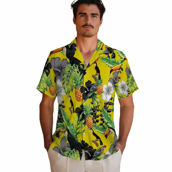 Bird Toucan Hibiscus Pineapple Hawaiian Shirt High quality