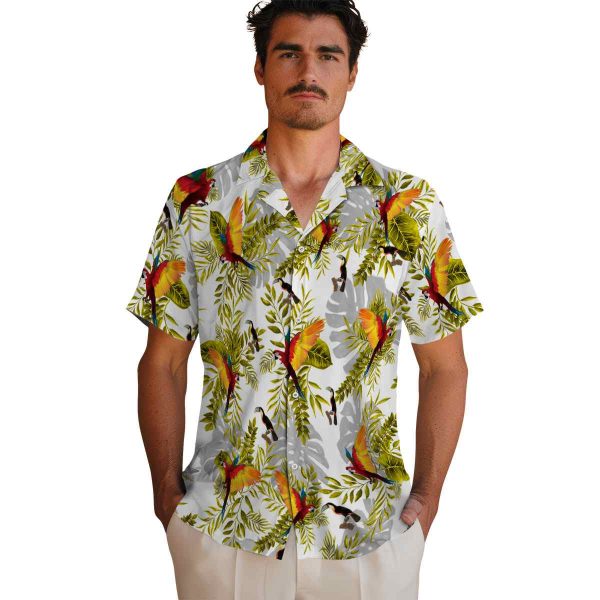 Bird Tropical Leaves Hawaiian Shirt High quality