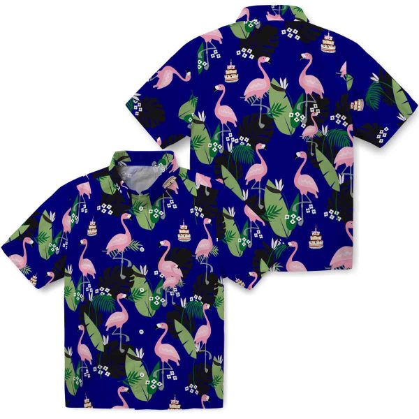 Birthday Flamingo Leaf Motif Hawaiian Shirt Latest Model