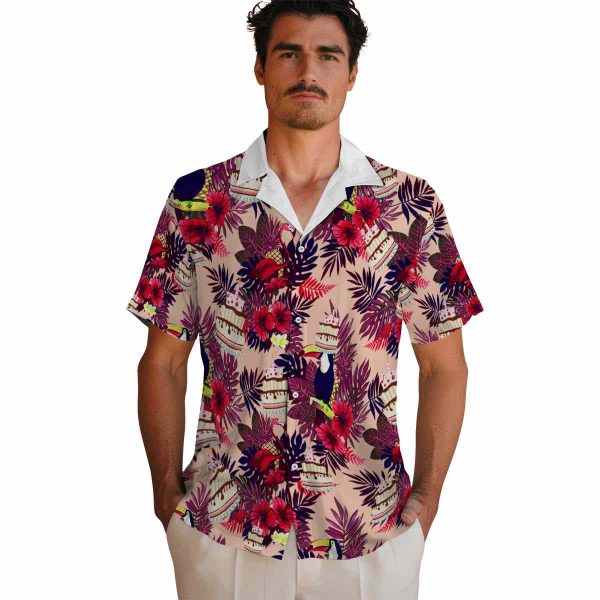 Birthday Floral Toucan Hawaiian Shirt High quality