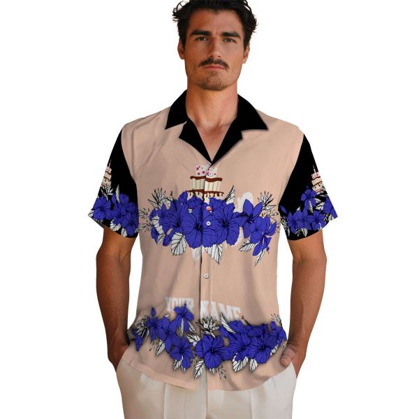 Birthday Hibiscus Stripe Hawaiian Shirt High quality