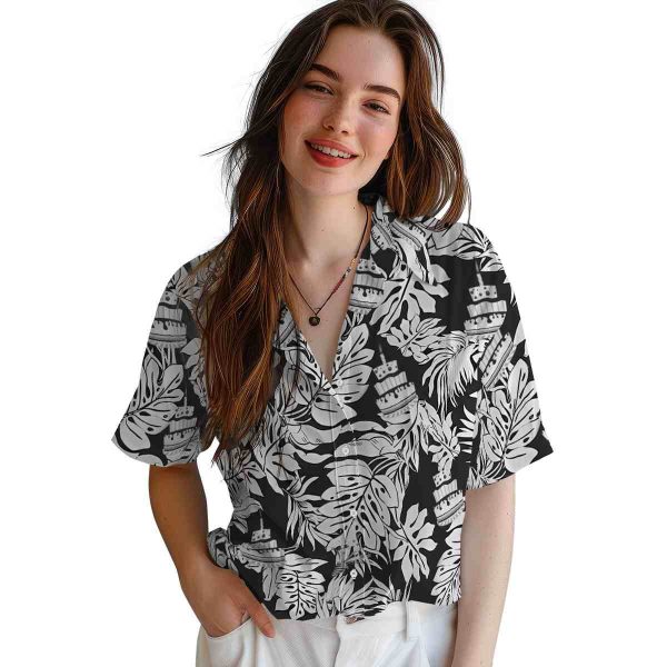 Birthday Monstera Leaf Pattern Hawaiian Shirt Trendy