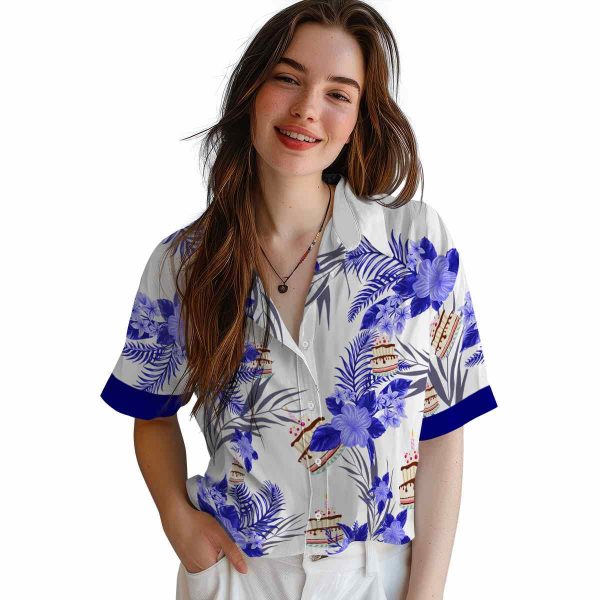 Birthday Patriotic Hibiscus Design Hawaiian Shirt Trendy