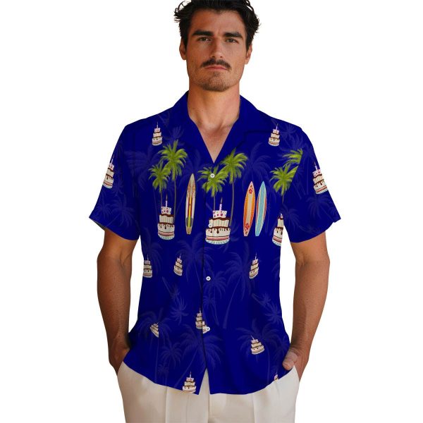 Birthday Surfboard Palm Hawaiian Shirt High quality