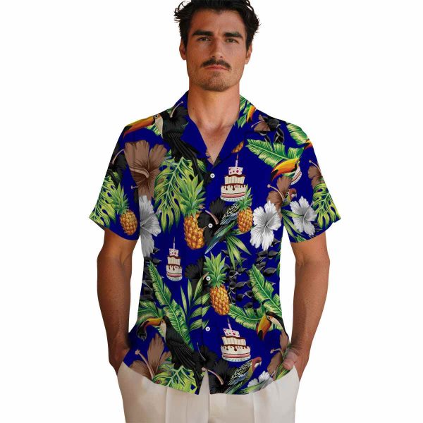 Birthday Toucan Hibiscus Pineapple Hawaiian Shirt High quality