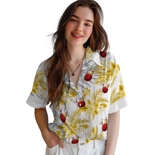 Bowling Hibiscus Palm Leaves Hawaiian Shirt Trendy