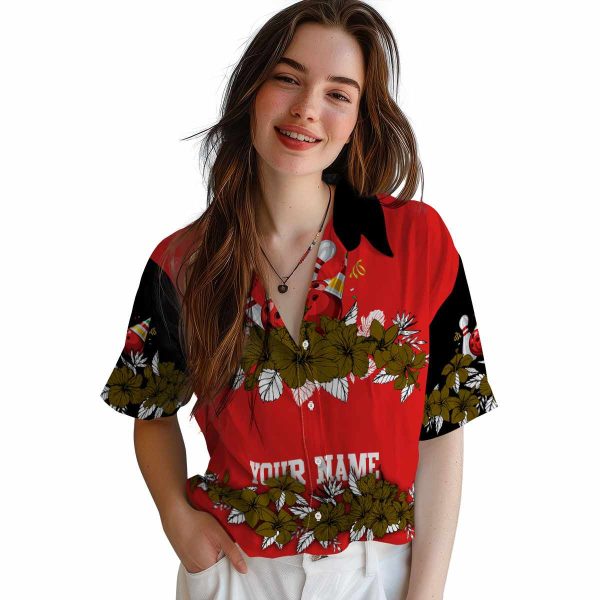 Bowling Hibiscus Stripe Hawaiian Shirt Trendy