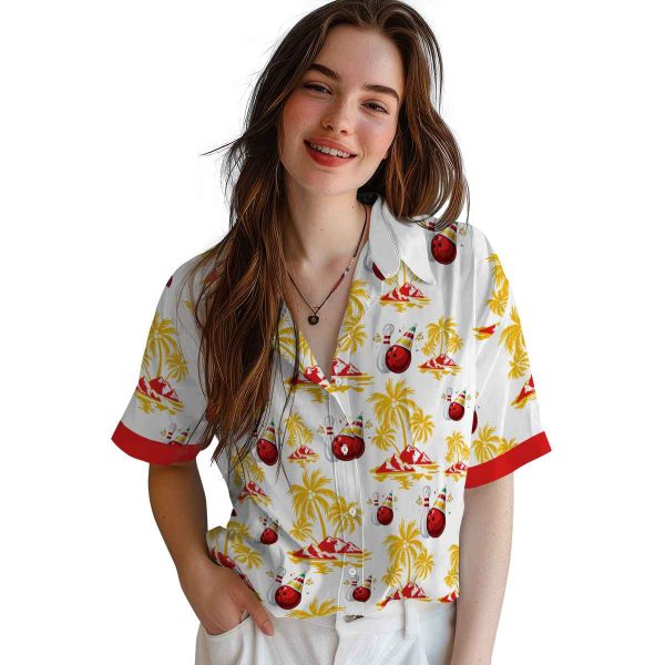 Bowling Palm Island Print Hawaiian Shirt Trendy