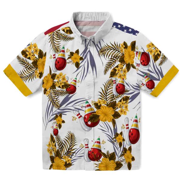 Bowling Patriotic Hibiscus Design Hawaiian Shirt Best selling