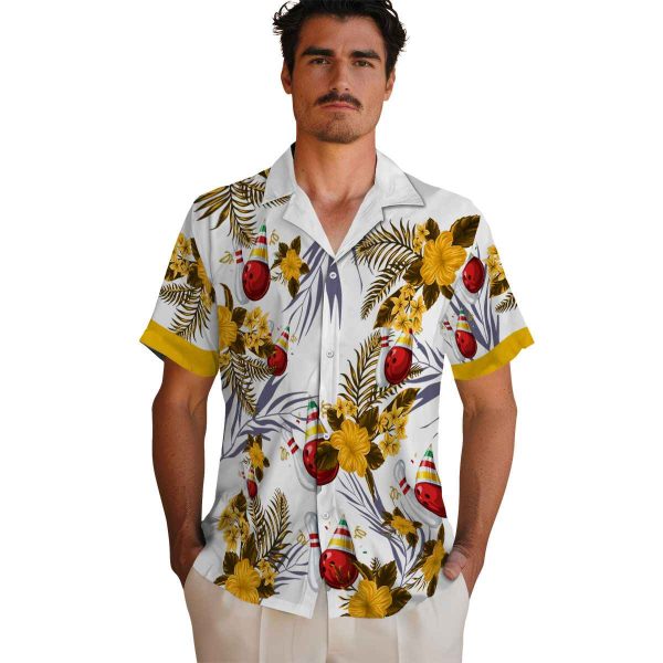 Bowling Patriotic Hibiscus Design Hawaiian Shirt High quality