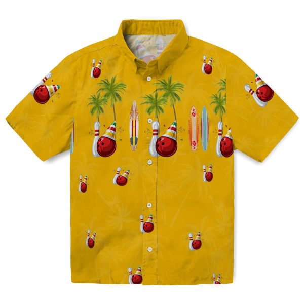 Bowling Surfboard Palm Hawaiian Shirt Best selling