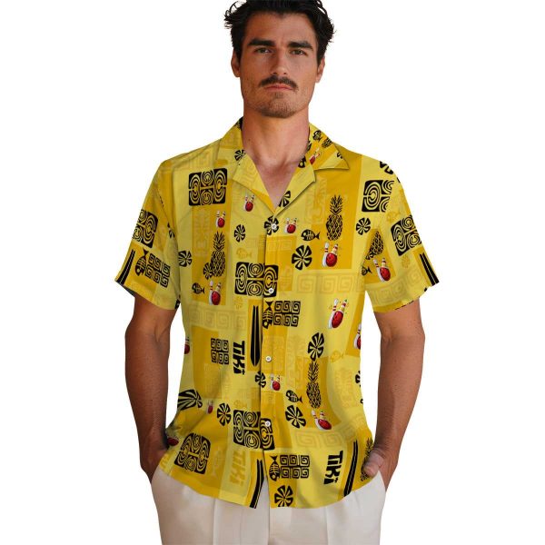 Bowling Tribal Symbols Hawaiian Shirt High quality