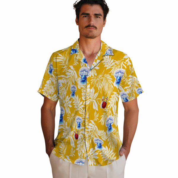 Bowling Tropical Leaf Hawaiian Shirt High quality