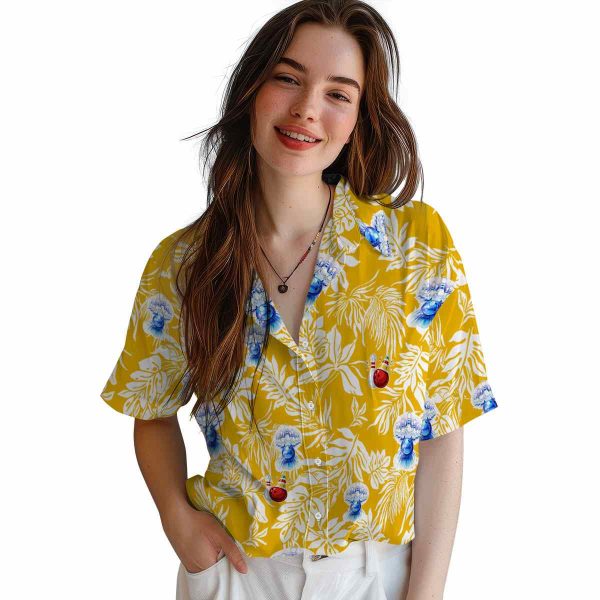 Bowling Tropical Leaf Hawaiian Shirt Trendy