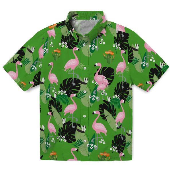 Cactus Flamingo Leaf Motif Hawaiian Shirt Best selling