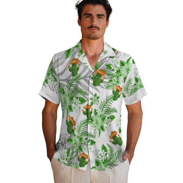 Cactus Hibiscus Palm Leaves Hawaiian Shirt High quality