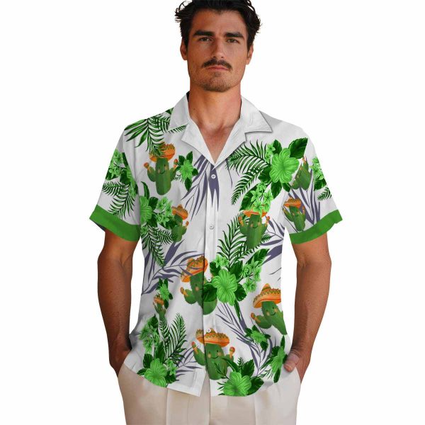 Cactus Patriotic Hibiscus Design Hawaiian Shirt High quality