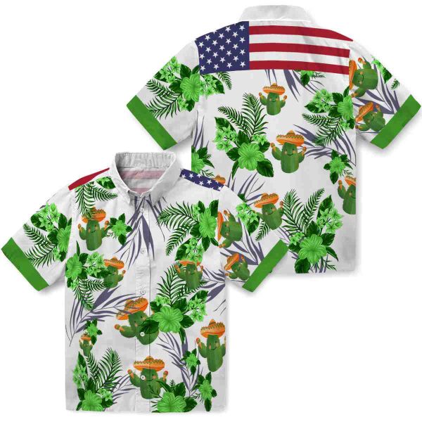 Cactus Patriotic Hibiscus Design Hawaiian Shirt Latest Model