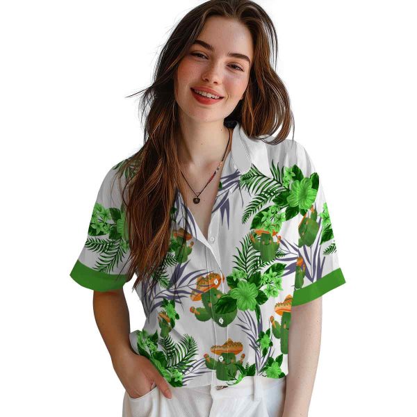 Cactus Patriotic Hibiscus Design Hawaiian Shirt Trendy