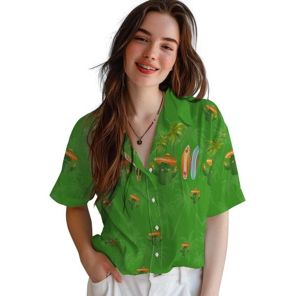 Cactus Surfboard Palm Hawaiian Shirt Trendy