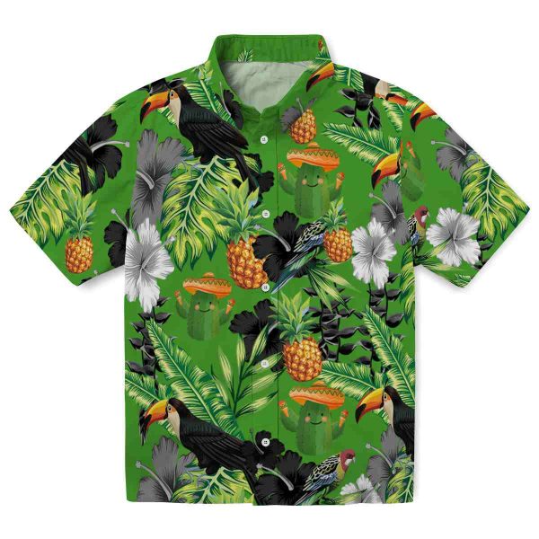 Cactus Toucan Hibiscus Pineapple Hawaiian Shirt Best selling