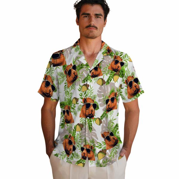 Capybara Tropical Leaves Hawaiian Shirt High quality