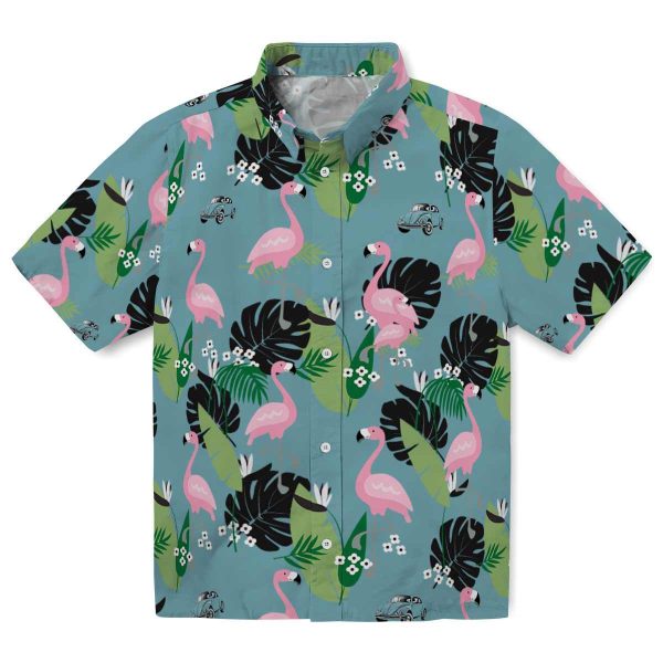 Car Flamingo Leaf Motif Hawaiian Shirt Best selling