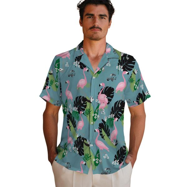 Car Flamingo Leaf Motif Hawaiian Shirt High quality