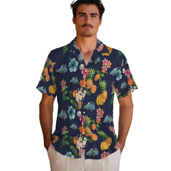 Car Hibiscus And Fruit Hawaiian Shirt High quality 1