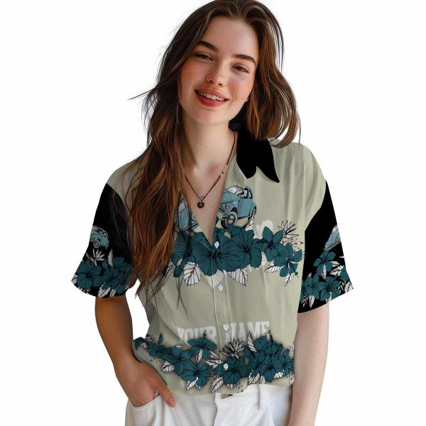 Car Hibiscus Stripe Hawaiian Shirt Trendy