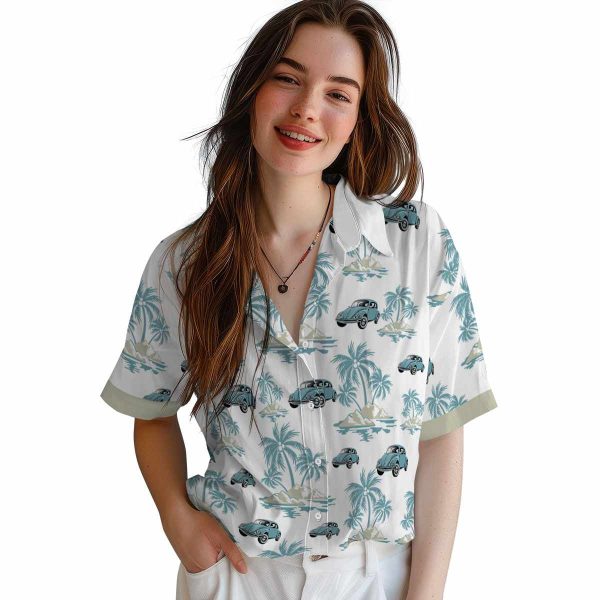 Car Palm Island Print Hawaiian Shirt Trendy