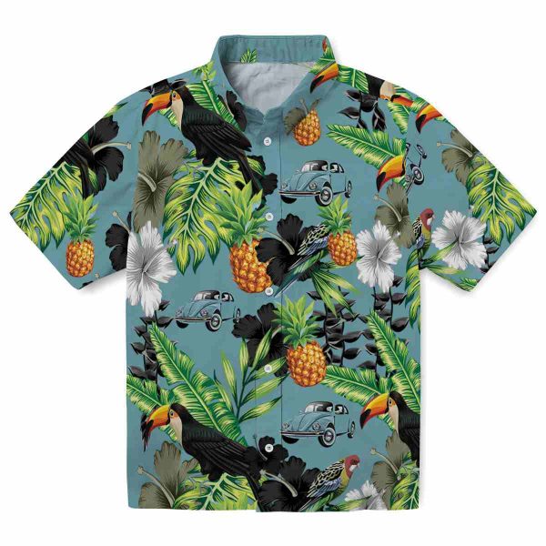 Car Toucan Hibiscus Pineapple Hawaiian Shirt Best selling