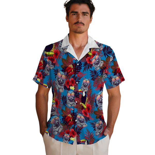 Cat Floral Toucan Hawaiian Shirt High quality