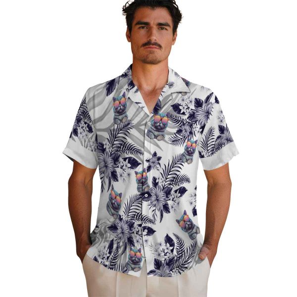 Cat Hibiscus Palm Leaves Hawaiian Shirt High quality