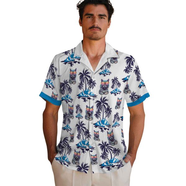 Cat Palm Island Print Hawaiian Shirt High quality