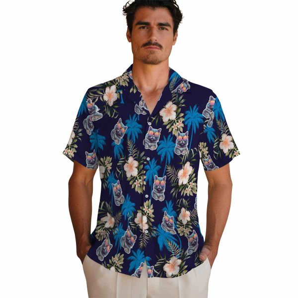 Cat Palm Tree Flower Hawaiian Shirt High quality