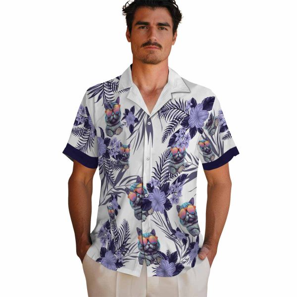 Cat Patriotic Hibiscus Design Hawaiian Shirt High quality