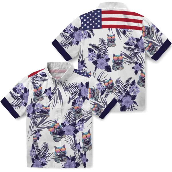 Cat Patriotic Hibiscus Design Hawaiian Shirt Latest Model