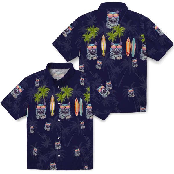 Cat Surfboard Palm Hawaiian Shirt Latest Model