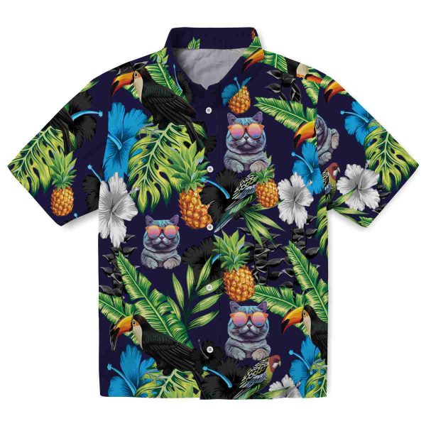 Cat Toucan Hibiscus Pineapple Hawaiian Shirt Best selling