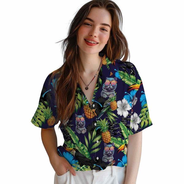 Cat Toucan Hibiscus Pineapple Hawaiian Shirt Trendy