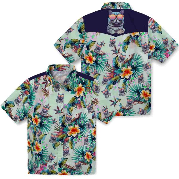 Cat Tropical Foliage Hawaiian Shirt Latest Model