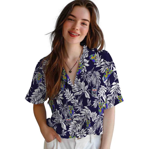 Cat Tropical Leaf Hawaiian Shirt Trendy