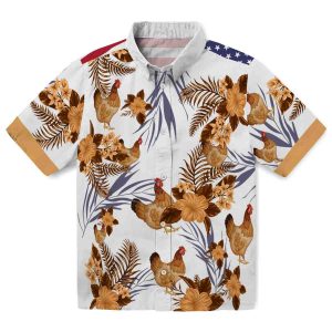 Chicken Patriotic Hibiscus Design Hawaiian Shirt Best selling