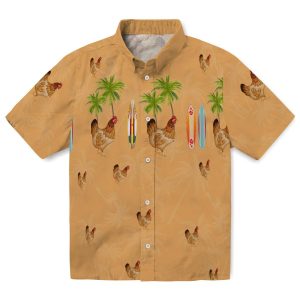 Chicken Surfboard Palm Hawaiian Shirt Best selling