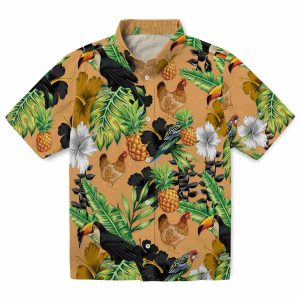 Chicken Toucan Hibiscus Pineapple Hawaiian Shirt Best selling