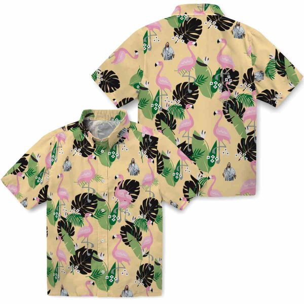 Christian Flamingo Leaf Motif Hawaiian Shirt Latest Model